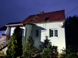 Pożar domu jednorodzinnego w Droszkowie. Palił się pokój oraz poddasze