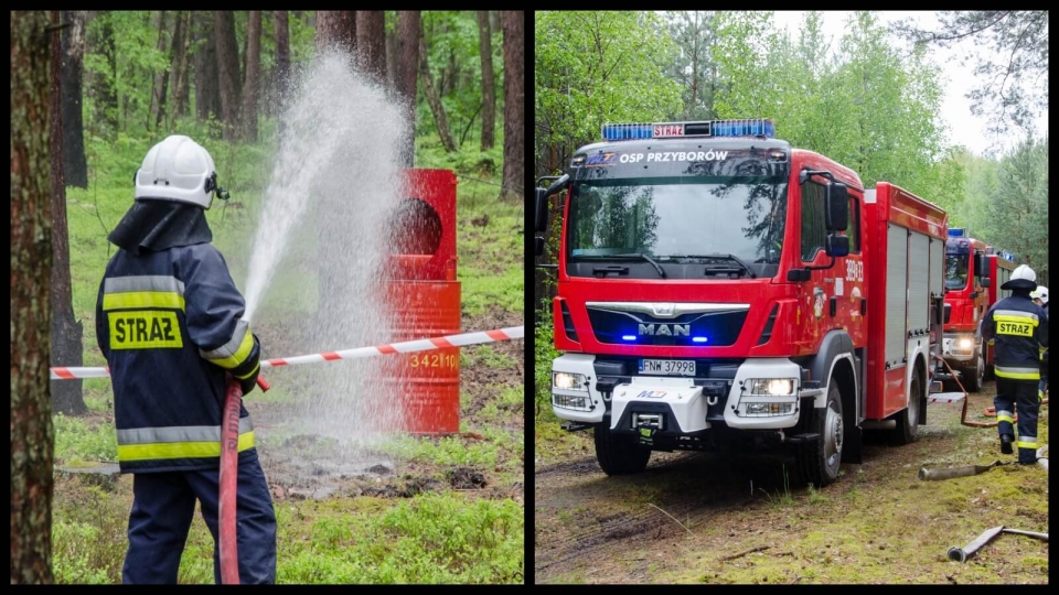 Blisko 100 strażaków i 14 pojazdów w akcji. Ćwiczenia gaśnicze pod Zieloną Górą (ZDJĘCIA, FILM)