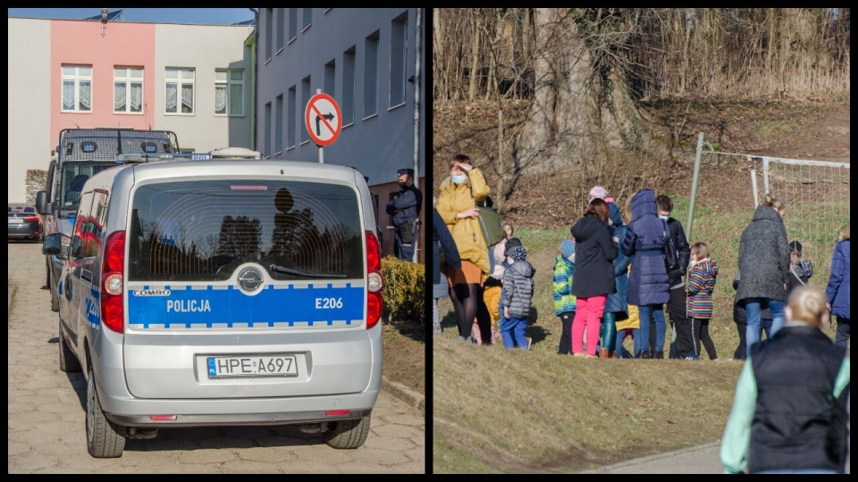 Ewakuacja szkoły w Świdnicy koło Zielonej Góry. "Zgłoszenie o ładunku wybuchowym" (ZDJĘCIA)