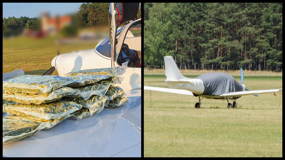 Samolotem przemycali marihuanę. CBŚP zatrzymało pilotów na lotnisku w Zielonej Górze (ZDJĘCIA)