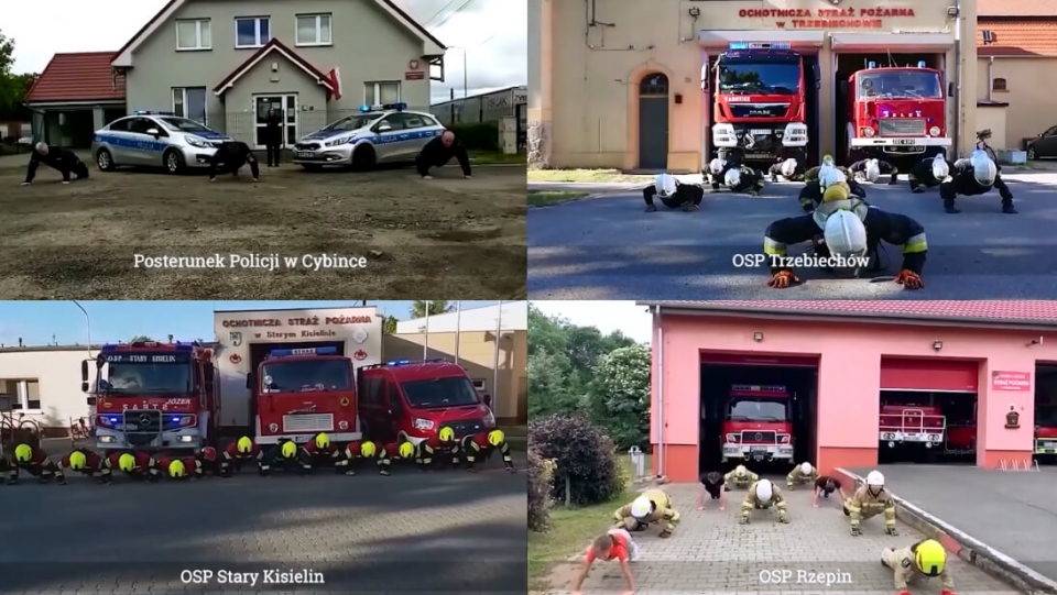 #GaszynChallenge: Lubuscy strażacy i policjanci "pompują" dla chorego Wojtusia (FILM)