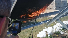 Fotowoltaika a pożar. Strażacy z Zielonej Góry doskonalą umiejętności